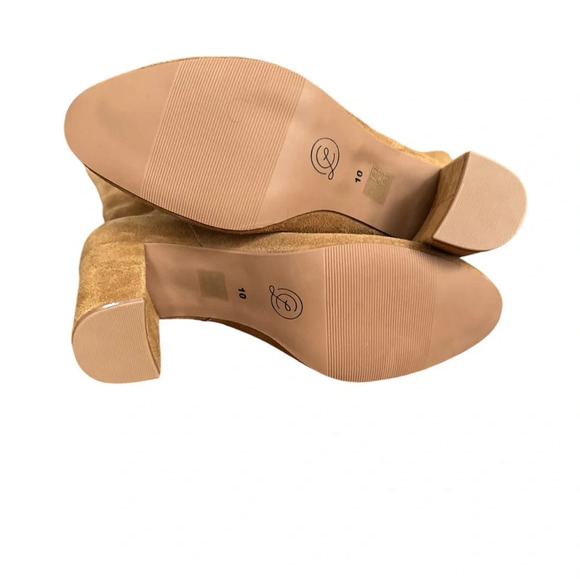 Chinese Laundry Keep Up Honey Brown Suede Leather Mid-Calf High Heel Boot Sz 10 - Picture 7 of 12